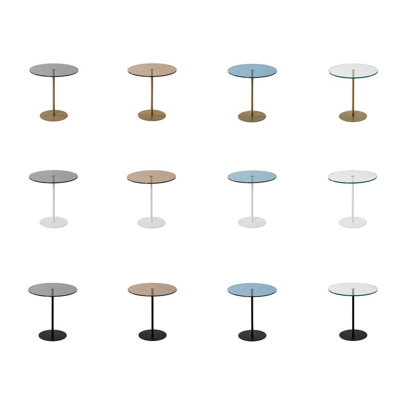 Casa si Gradina - Mobilier - Mese si birouri - Mese living - Masuta laterala, Hanah Home, sticla securizata si metal, alb, 50x50x50 cm - Infinity.ro