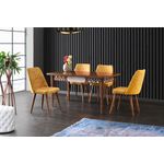 Casa si Gradina - Mobilier - Seturi de mobilier - Seturi mese si scaune - Masa, Hanah Home, pal melaminat, nuc, 130x80x75 cm - Infinity.ro
