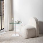 Casa si Gradina - Mobilier - Mese si birouri - Mese living - Masuta laterala, Hanah Home, sticla securizata si metal, alb, 50x50x50 cm - Infinity.ro
