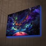 Casa si Gradina - Decoratiuni - Tablouri - Tablou canvas cu led, Wallxpert, panza piele de caprioara, multicolor, 45x70 cm, rama lemn, 254LED4332 - Infinity.ro