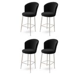 Casa si Gradina - Mobilier - Scaune si fotolii - Scaune - Set scaune bar, Hanah Home, metal, negru crom, 46x40x107 cm, 4 piese - Infinity.ro