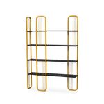 Casa si Gradina - Mobilier - Biblioteci si rafturi - Biblioteci - Biblioteca, Hanah Home, PAL melaminat, negru auriu, 125x28x180 cm - Infinity.ro