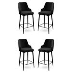 Casa si Gradina - Mobilier - Scaune si fotolii - Tabureti - Set taburete bar, Hanah Home, metal, negru, 45x43x105 cm, 4 bucati - Infinity.ro