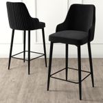 Casa si Gradina - Mobilier - Scaune si fotolii - Tabureti - Set taburete bar, Hanah Home, metal, negru, 45x43x105 cm, 4 bucati - Infinity.ro