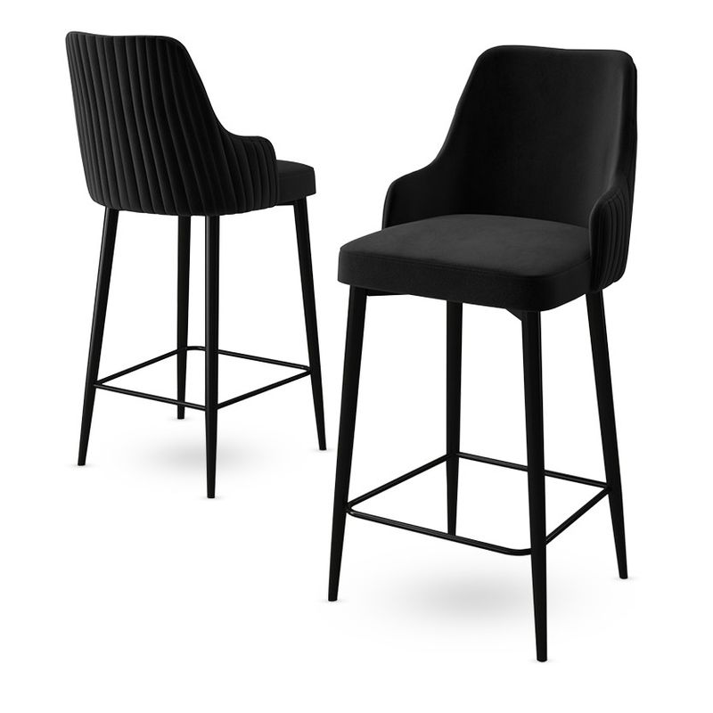 Casa si Gradina - Mobilier - Scaune si fotolii - Tabureti - Set taburete bar, Hanah Home, metal, negru, 45x43x105 cm, 4 bucati - Infinity.ro