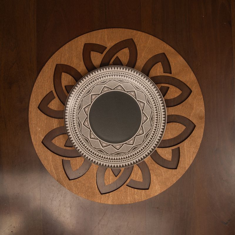 Casa si Gradina - Textile si covoare - Textile bucatarie - Fete de masa - Set covorase de masa, Hermia, lemn, nuc, 36x36 cm, 6 bucati, 790PYN1158 - Infinity.ro