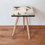 Casa si Gradina - Mobilier - Mese si birouri - Mese living - Masa laterala, Hanah Home, mdf, gri si auriu, 35x35x42 cm - Infinity.ro