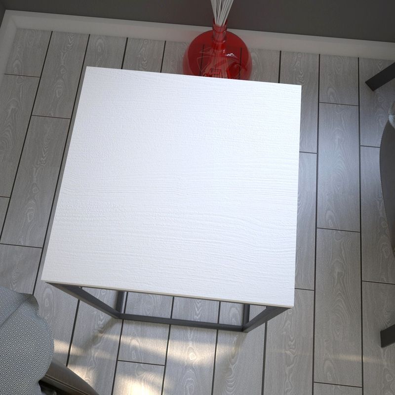 Casa si Gradina - Mobilier - Mese si birouri - Mese living - Masa laterala, Hanah Home, panou de particule melaminat, alb, 35x35x62 cm - Infinity.ro