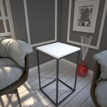 Casa si Gradina - Mobilier - Mese si birouri - Mese living - Masa laterala, Hanah Home, panou de particule melaminat, alb, 35x35x62 cm - Infinity.ro