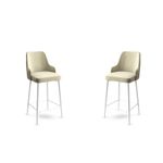 Casa si Gradina - Mobilier - Scaune si fotolii - Scaune - Set scaune de bar, Hanah Home, metal, crem si alb, 45x43x105 cm - Infinity.ro