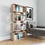 Casa si Gradina - Mobilier - Biblioteci si rafturi - Biblioteci - Biblioteca, Hanah Home, pal melaminat, stejar, 72x25x161 cm - Infinity.ro