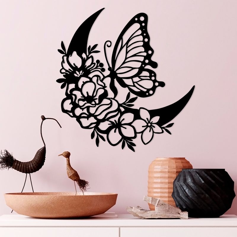 Casa si Gradina - Decoratiuni - Decoratiuni perete - Accesoriu decorativ de perete, Wallxpert, metal, negru, 47x1.5x49 cm - Infinity.ro