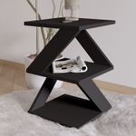 Casa si Gradina - Mobilier - Mese si birouri - Mese living - Masa laterala, Hanah Home, PAL melaminat, negru si stejar, 29.6x29.6x54.2 cm - Infinity.ro