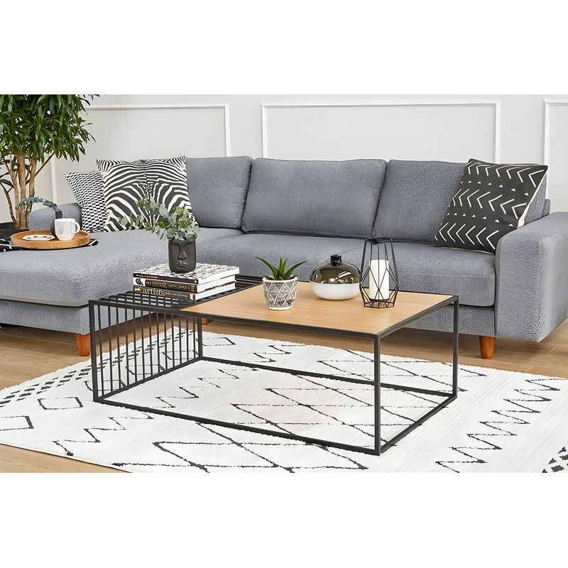 Casa si Gradina - Mobilier - Mese si birouri - Masute de cafea - Masuta de cafea, Hanah Home, mdf, nuc, 120x40x40 cm - Infinity.ro