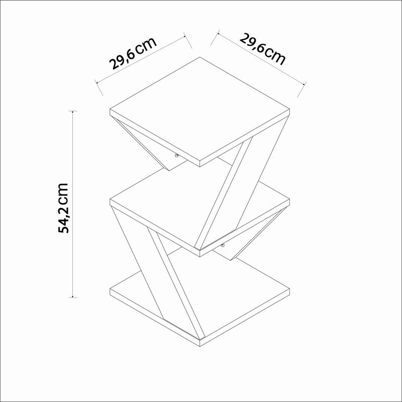 Casa si Gradina - Mobilier - Mese si birouri - Mese living - Masa laterala, Hanah Home, PAL melaminat, negru si stejar, 29.6x29.6x54.2 cm - Infinity.ro