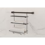 Casa si Gradina - Mobilier - Biblioteci si rafturi - Rafturi - Organizator de bucatarie, Hermia, metal, negru, 30x19x28 cm - Infinity.ro