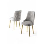 Casa si Gradina - Mobilier - Scaune si fotolii - Scaune - Set scaune, Hanah Home, metal, gri auriu, 46x46x94 cm - Infinity.ro