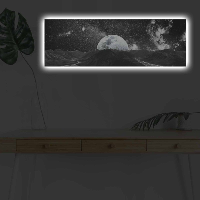 Casa si Gradina - Decoratiuni - Tablouri - Tablou canvas cu led, Wallxpert, piele intoarsa, multicolor, 30x90 cm, 254LED4309 - Infinity.ro
