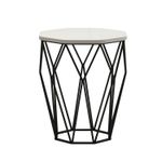Casa si Gradina - Mobilier - Mese si birouri - Mese living - Masa laterala, Hanah Home, pal melaminat, crem si negru, 46x46x57 cm - Infinity.ro