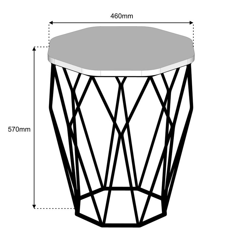 Casa si Gradina - Mobilier - Mese si birouri - Mese living - Masa laterala, Hanah Home, pal melaminat, crem si negru, 46x46x57 cm - Infinity.ro
