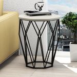 Casa si Gradina - Mobilier - Mese si birouri - Mese living - Masa laterala, Hanah Home, pal melaminat, crem si negru, 46x46x57 cm - Infinity.ro