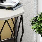 Casa si Gradina - Mobilier - Mese si birouri - Mese living - Masa laterala, Hanah Home, pal melaminat, crem si negru, 46x46x57 cm - Infinity.ro
