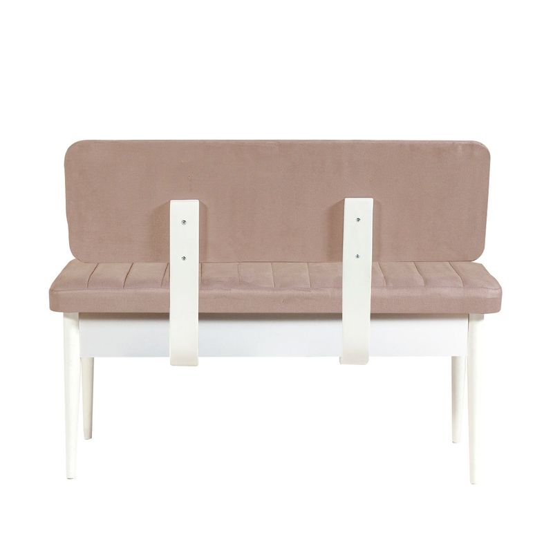 Casa si Gradina - Mobilier - Organizare si depozitare - Bancute - Banca cu spatiu de depozitare, Hanah Home, melamina, catifea, alb, piatra, 110x40x85 cm - Infinity.ro
