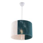 Casa si Gradina - Corpuri si surse de iluminat - Lustre si pendule - Lustra, Opviq, metal, verde alb, abajur jute, 30x30 cm, inaltime 65 cm - Infinity.ro