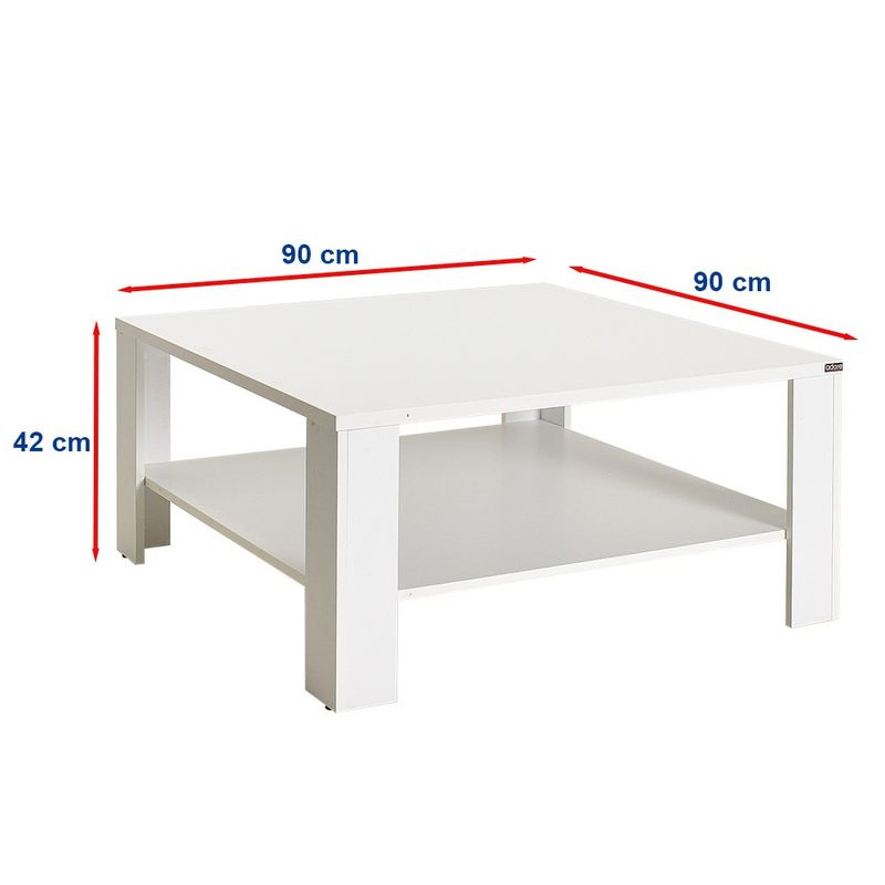 Casa si Gradina - Mobilier - Mese si birouri - Masute de cafea - Masuta de cafea, Hanah Home, pal melaminat, alb, 90x90x42 cm - Infinity.ro