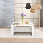 Casa si Gradina - Mobilier - Mese si birouri - Masute de cafea - Masuta de cafea, Hanah Home, pal melaminat, alb, 90x90x42 cm - Infinity.ro