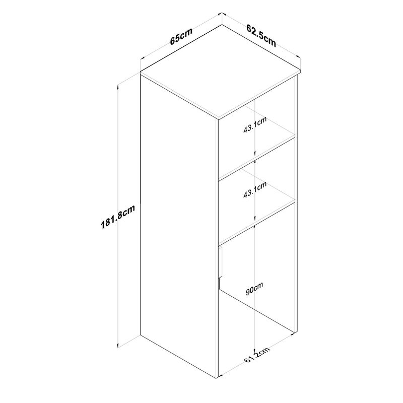 Casa si Gradina - Mobilier - Dulapuri si sifoniere - Dulapuri - Dulap pentru masina de spalat, Hanah Home, PAL melaminat, alb, 65x62.5x181.8 cm - Infinity.ro