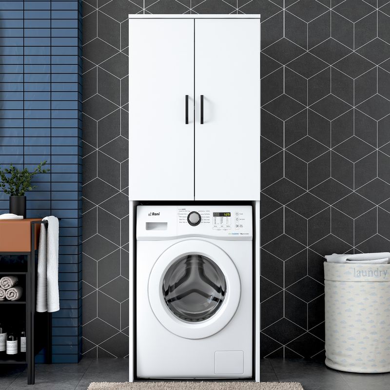 Casa si Gradina - Mobilier - Dulapuri si sifoniere - Dulapuri - Dulap pentru masina de spalat, Hanah Home, PAL melaminat, alb, 65x62.5x181.8 cm - Infinity.ro