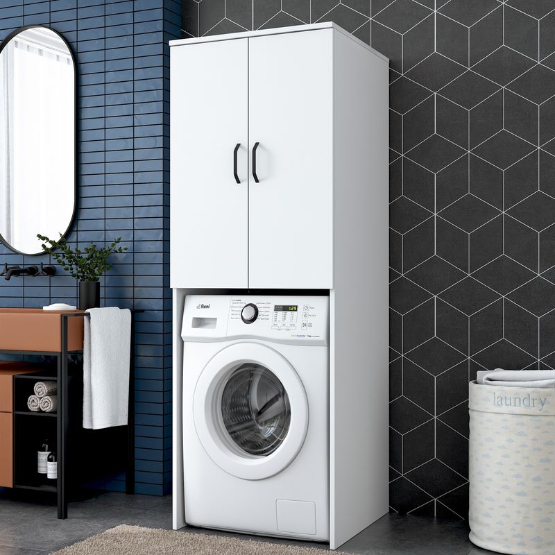 Casa si Gradina - Mobilier - Dulapuri si sifoniere - Dulapuri - Dulap pentru masina de spalat, Hanah Home, PAL melaminat, alb, 65x62.5x181.8 cm - Infinity.ro