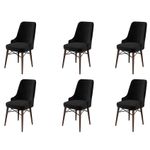 Casa si Gradina - Mobilier - Scaune si fotolii - Scaune - Set scaune, Hanah Home, metal, negru maro, 46x46x94 cm, 6 piese - Infinity.ro