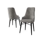 Casa si Gradina - Mobilier - Scaune si fotolii - Scaune - Set scaune, Hanah Home, metal, gri, negru, 46x42x95 cm, 2 bucati - Infinity.ro