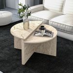 Casa si Gradina - Mobilier - Mese si birouri - Masute de cafea - Masa de cafea, Hanah Home, pal melaminat, travertin, 70x38x51.8 cm - Infinity.ro