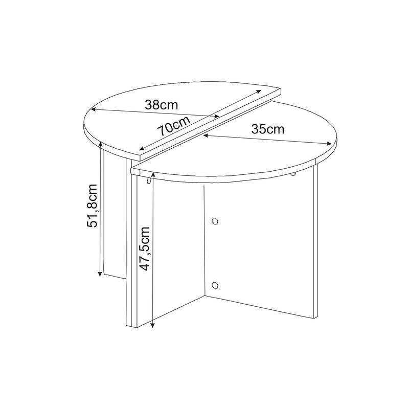 Casa si Gradina - Mobilier - Mese si birouri - Masute de cafea - Masa de cafea, Hanah Home, pal melaminat, travertin, 70x38x51.8 cm - Infinity.ro