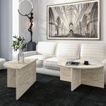 Casa si Gradina - Mobilier - Mese si birouri - Masute de cafea - Masa de cafea, Hanah Home, pal melaminat, travertin, 70x38x51.8 cm - Infinity.ro