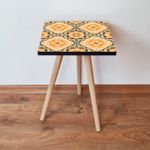 Casa si Gradina - Mobilier - Mese si birouri - Masute de cafea - Masuta de cafea, Hanah Home, mdf, portocaliu verde negru, 35x35x42 cm - Infinity.ro