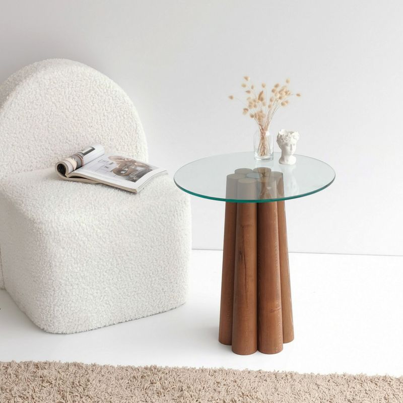 Casa si Gradina - Mobilier - Mese si birouri - Masute de cafea - Masa de cafea, Hanah Home, lemn masiv de pin, nuc, 45x50x50 cm - Infinity.ro
