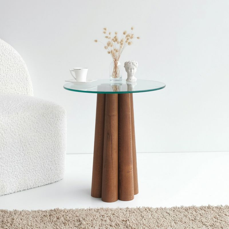 Casa si Gradina - Mobilier - Mese si birouri - Masute de cafea - Masa de cafea, Hanah Home, lemn masiv de pin, nuc, 45x50x50 cm - Infinity.ro