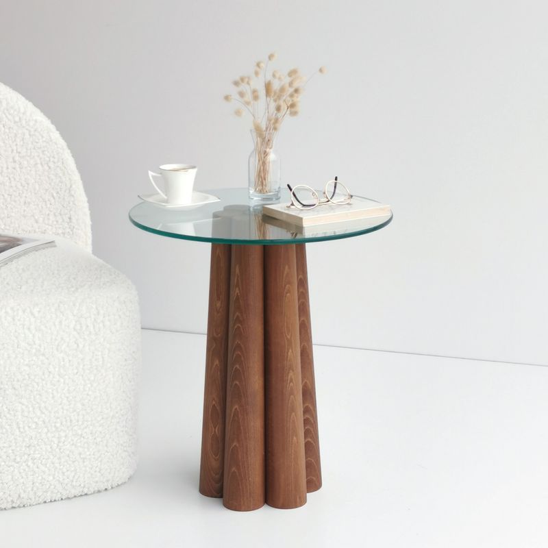 Casa si Gradina - Mobilier - Mese si birouri - Masute de cafea - Masa de cafea, Hanah Home, lemn masiv de pin, nuc, 45x50x50 cm - Infinity.ro