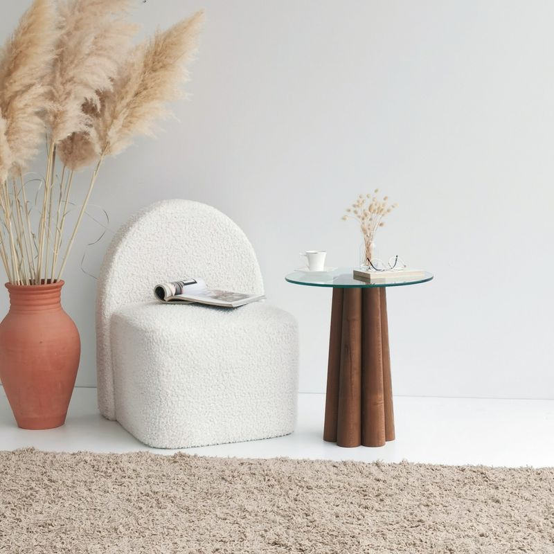 Casa si Gradina - Mobilier - Mese si birouri - Masute de cafea - Masa de cafea, Hanah Home, lemn masiv de pin, nuc, 45x50x50 cm - Infinity.ro