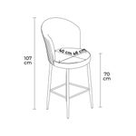 Casa si Gradina - Mobilier - Scaune si fotolii - Scaune - Set scaune de bar, Hanah Home, metal, gri, alb, 46x40x107 cm, babyface, 4 bucati - Infinity.ro