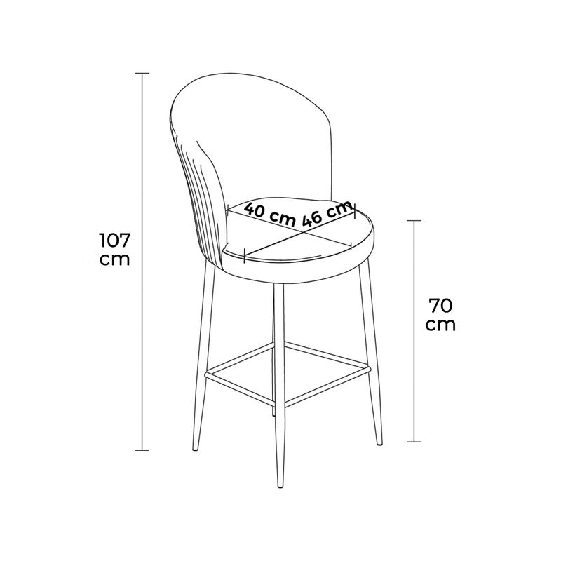 Casa si Gradina - Mobilier - Scaune si fotolii - Scaune - Set scaune de bar, Hanah Home, metal, gri, alb, 46x40x107 cm, babyface, 4 bucati - Infinity.ro