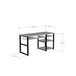 Casa si Gradina - Mobilier - Mese si birouri - Birouri - Birou de studiu, Hanah Home, panou de particule melaminat, nuc si negru, 150x58.4x75.8 cm - Infinity.ro
