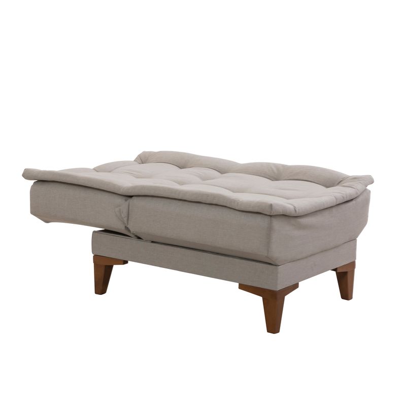 Casa si Gradina - Mobilier - Scaune si fotolii - Fotolii - Fotoliu, Hanah Home, lemn fag, stofa in, crem, 75x90x70 cm - Infinity.ro