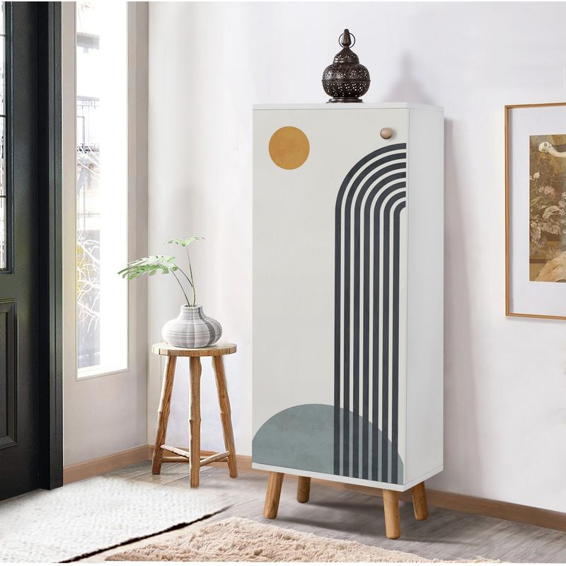 Casa si Gradina - Mobilier - Organizare si depozitare - Organizator incaltaminte - Dulap pentru pantofi, Hanah Home, pal melaminat, alb, 50x38x135 cm, 869VEL8598 - Infinity.ro