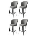 Casa si Gradina - Mobilier - Scaune si fotolii - Scaune - Set scaune de bar, Hanah Home, metal, gri si negru, 46x40x107 cm, 4 bucati - Infinity.ro