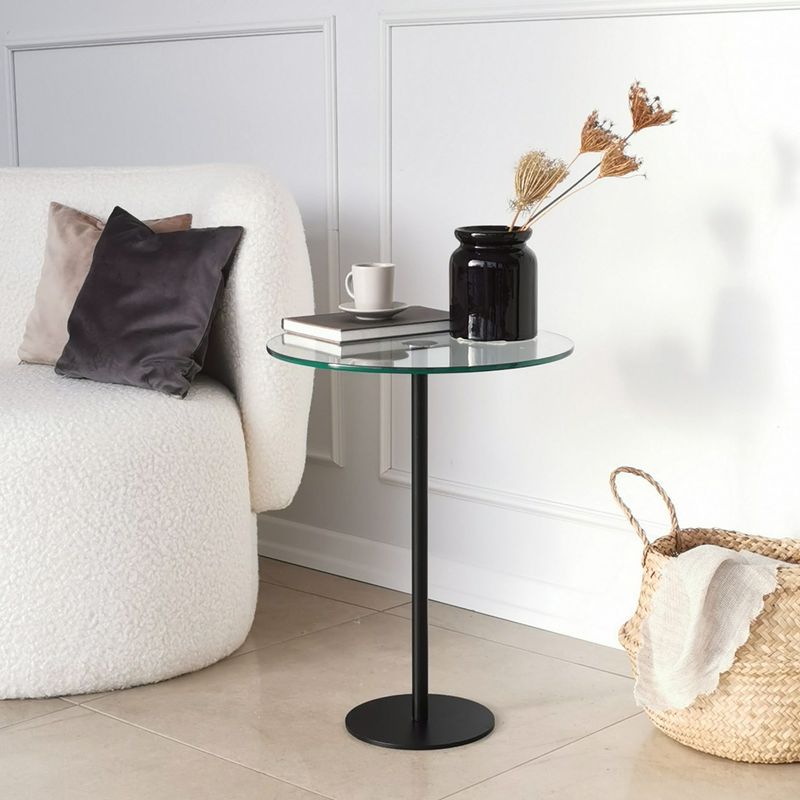 Casa si Gradina - Mobilier - Mese si birouri - Masute de cafea - Masuta de cafea, Hanah Home, sticla securizata, negru, 40x40x50 cm - Infinity.ro